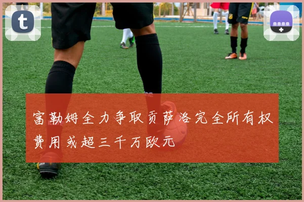 富勒姆全力争取贡萨洛完全所有权费用或超三千万欧元